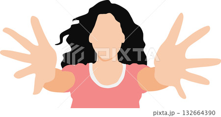 下着を着た女性のイラスト	 132664390