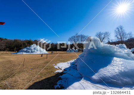 【富士山素材】西湖こおりまつりの樹氷と風景【山梨県】 132664431