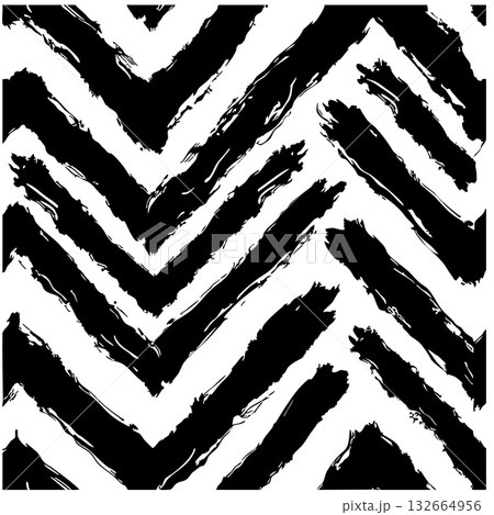 Black brush stroke chevron pattern on white background vector illustration 132664956