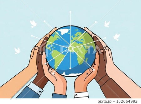 world globe in hand world globe in hand 132664992