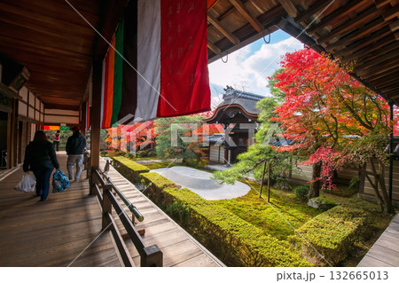 people on Eikando balcony by autumn leaf and rock garden,Kyoto people on Eikando balcony by autumn leaf and rock garden,Kyoto 132665013