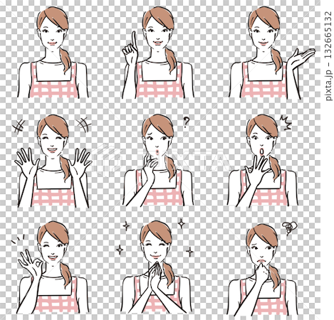 Various expressions of cute women Normal 1 132665132