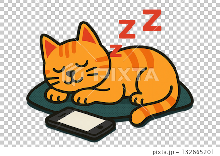 智能手機和貓 智能手機和貓 132665201