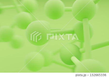Green Molecules on a Luminous Abstract Background 132665336