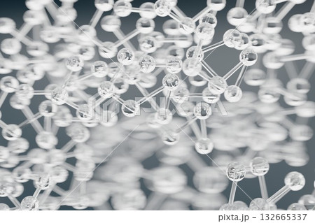 Many Small White Molecules in Motion on an Abstract Background 132665337