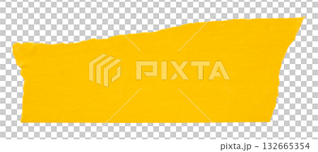 yellow crumpled torn tape isolated on transparent background. yellow crumpled torn tape isolated on transparent background. 132665354