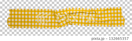 yellow patterned sticker paper tape isolated on transparent background 132665357