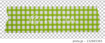 green patterned sticker paper tape isolated on transparent background 132665365