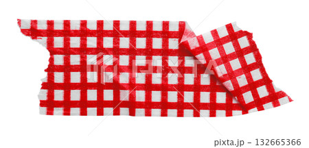 red patterned sticker paper tape isolated on transparent background 132665366