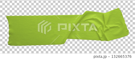 green crumpled torn tape isolated on transparent background. 132665376