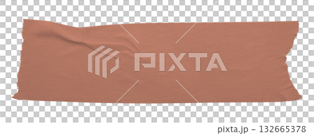 brown crumpled torn tape isolated on transparent background. 132665378