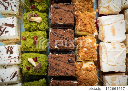A Delicious and Diverse Assortment of Exquisite Middle Eastern Sweets and Pastries Galore 132665667