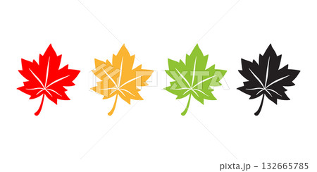 Maple leaf leave icon christmas logo cartoon character flower plant vector garden forest doodle illustration design isolated 132665785