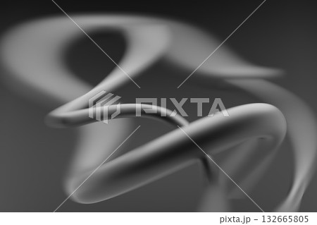 Black Abstract 3D Shapes in Motion on Matte Background 132665805