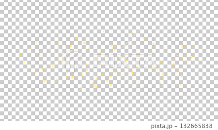 Golden glowing sparkles with bright shimmer and soft twinkling lights forming a magical glitter pattern on transparent background 132665838