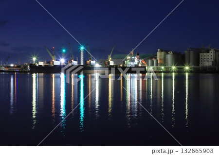 田子の浦港の工場夜景 田子の浦港の工場夜景 132665908