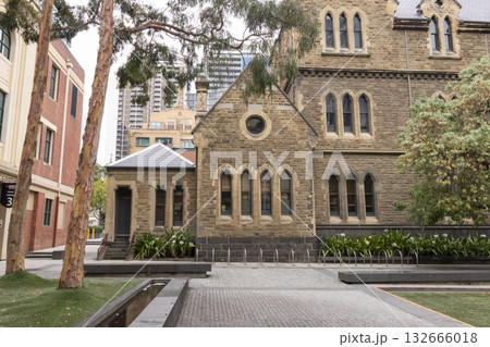 View of old Victorian building of Francis Ormond Building in RMIT University in Melbourne, Australia. View of old Victorian building of Francis Ormond Building in RMIT University in Melbourne, Australia. 132666018