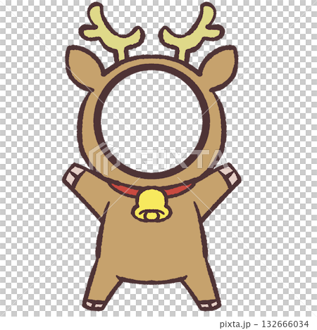 萬歲馴鹿臉部插圖 萬歲馴鹿臉部插圖 132666034