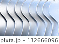Gray Metallic Abstract Shapes in Wave Patterns 132666096