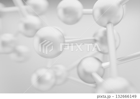 Bright Gray Molecules on an Abstract Birch 3D Background 132666149