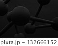Black 3D Molecules on a Dark Abstract Background 132666152