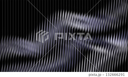 Ribbed glass background with refraction effect. Reeded glass with abstract shapes. Abstract background 132666291