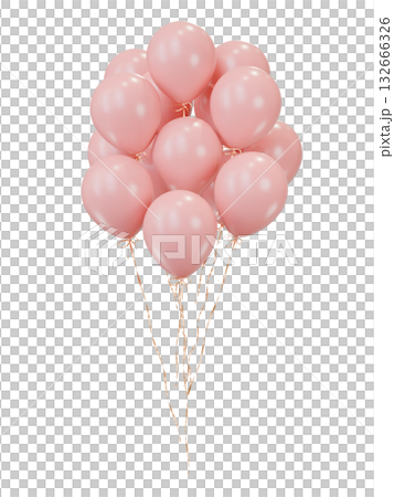 Pink balloons bunch. Party celebration balloons on isolated background. 3d rendering. Applicable for birthday holiday design. Pink balloons bunch. Party celebration balloons on isolated background. 3d rendering. Applicable for birthday holiday design. 132666326