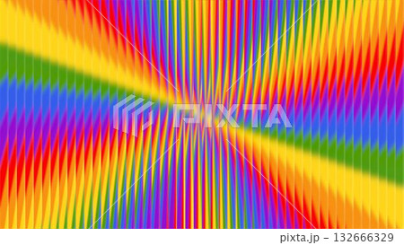 Ribbed glass background with refraction effect. Reeded glass with rainbow sunburst. Abstract background 132666329