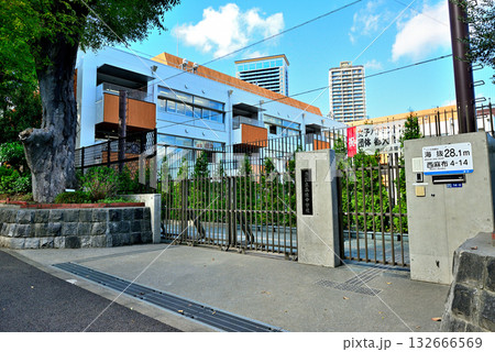 初秋の木漏れ日のさす並木道 広尾の高級住宅街 初秋の木漏れ日のさす並木道 広尾の高級住宅街 132666569