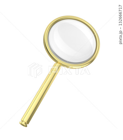 Gold magnifying glass 132666717