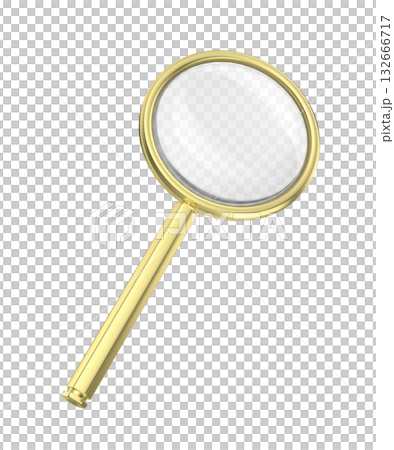 Gold magnifying glass Gold magnifying glass 132666717