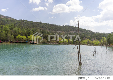 Beautiful view of Blue Moon Valley lake in Lijiang, China. Beautiful view of Blue Moon Valley lake in Lijiang, China. 132666746