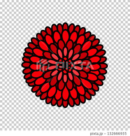 かわいいポップな花アイコン（ダリア）のイラスト素材 [132666935] - PIXTA