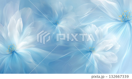 抽象フローラルライトの背景素材【ブルー】 抽象フローラルライトの背景素材【ブルー】 132667339