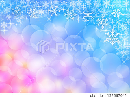 雪の結晶背景素材 132667942