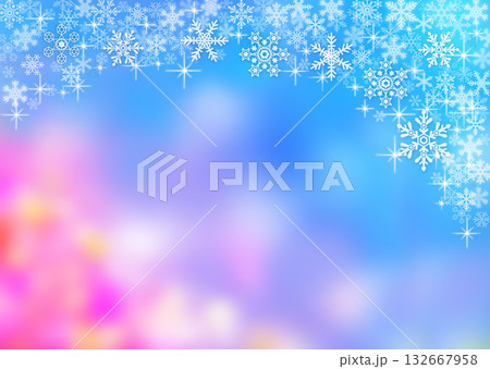 雪の結晶背景素材 132667958