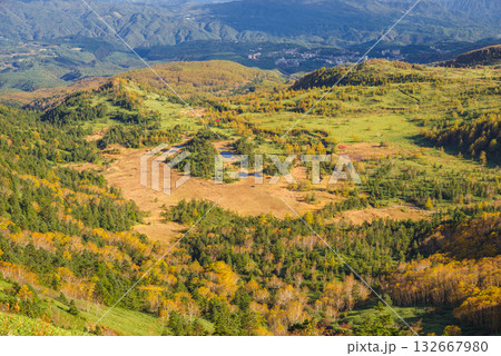 芳ヶ平湿原の紅葉・日本国道標高最高地点から 132667980