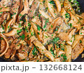 Sauteed Wild Mushrooms with Garlic and Parsley in Olive Oil 132668124