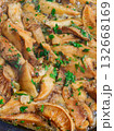 Sauteed Wild Mushrooms with Garlic and Parsley in Olive Oil 132668169