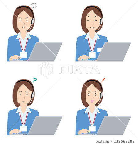 ノートPCと女性コルセンスタッフ② ノートPCと女性コルセンスタッフ② 132668198