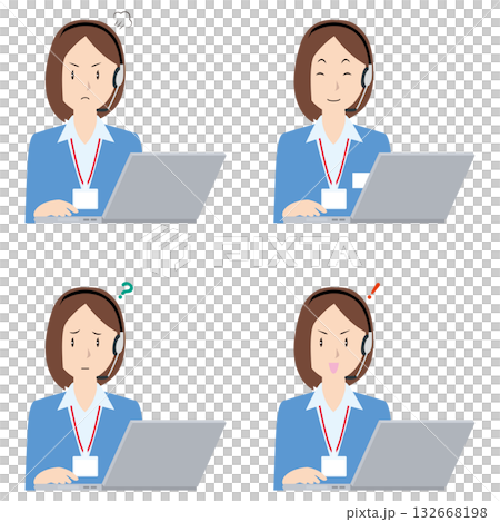 ノートPCと女性コルセンスタッフ② ノートPCと女性コルセンスタッフ② 132668198