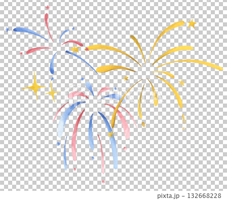 Watercolor illustration of Fireworks for new year. Watercolor illustration of Fireworks for new year. 132668228