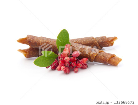 Pastille of berries with barbarum berries. Paste fruits 132669572