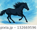 スピードと革新を象徴する疾走する馬 132669596