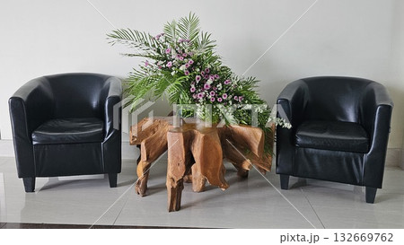 This two sofa and table with white background 132669762