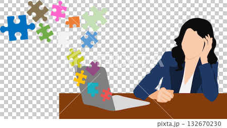 経営戦略を考えるビジネスウーマンのイラスト 経営戦略を考えるビジネスウーマンのイラスト 132670230