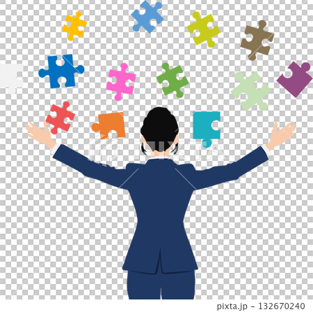 経営戦略を考えるビジネスウーマンのイラスト 132670240