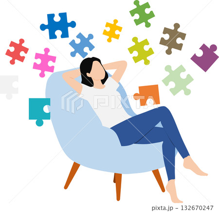 経営戦略を考えるビジネスウーマンのイラスト 132670247