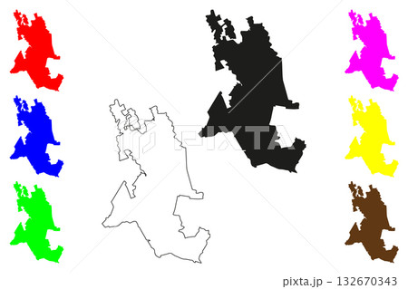 Temixco city (United Mexican States, Mexico, Morelos State) map vector illustration, scribble sketch Temixco map Temixco city (United Mexican States, Mexico, Morelos State) map vector illustration, scribble sketch Temixco map 132670343
