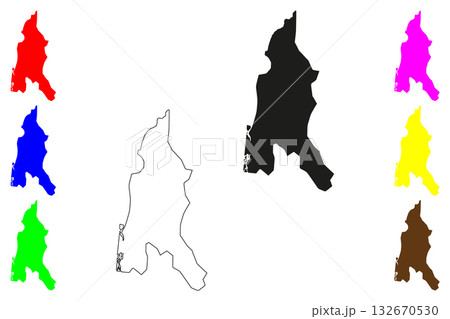 Bhimdatta city (Federal Democratic Republic of Nepal) map vector illustration, scribble sketch Mahendranagar or Bhimdattanagar map 132670530